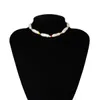 Beaded Choker Necklace Simple Contrast Color Creative Clavicle Chain Pearl Necklaces Jewelry Gift