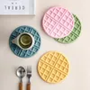 Mats & Pads Silicone Heat-resistant Cup Pad Pot Super Thick Round Waffle Plate Korea Placemats For Table Mat Posavasos