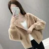 Imitacja Mink Kaszmir Koreański sweter Cardigan damska wiosna z kapturem Zipper Kurtka z dzianiny Solid Color Loose Short Outwear Topy 211011