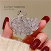 Swan Brooo For Women's Joker Super Flash Zirkoon Corsage Mode Kleding Pin Gesp Luxe Accessoires Verjaardagsvakantie Geschenken