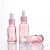 10ml 20ml 30ml Flacone contagocce in vetro rosa Flacone per pipetta con reagente liquido per olio essenziale Contenitori per imballaggio cosmetico