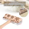 Teenra Christmas Embossing Rolling Pin Rolamento De Madeira Biscoito Biscoito Biscoito Bolo De Bolo Gravado Pin Rolling Pin Ferramentas 211008