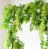 7ft 2m Bruiloft Decroatie venster Bloem String Kunstmatige Wisteria Vine Garland Planten Gebladerte Outdoor Thuis Trailing Bloem Fake Hanging Wall Decor