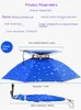 360 degrees All Round Professional Headmounted Cap Umbrella 77CM double layer Outdoor Antiuv Windproof Sunshade Hat Rain Gear Fo1252444