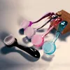 Rundkopf-Nagelkunst-Puder-Staubentferner-Reinigungsbürste mit durchsichtiger Kunststoff-Langgriffabdeckung zum Schrubben von Pediküre und Maniküre