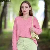 Podstawowy Gruby Luźne V-Neck Sweter Sweter Sweter Kobiety Jesień Zima Casual Długim Rękawem Sweter Dla Kobiet Chic Skoczków Top Y1110