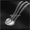 Pendant Necklaces 3Pcsset Enamel Broken Heart Big Mom Lil Friends Sisters Stack Jewelry For Women Children Dc8Te Lakgb