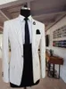 Men039s garnitury Blazery Białe prążki mężczyzn Mężczyźni Tuxedos Lapel One Button Made Fit Fit Slim Formal Party PROM SUART OTWARE 5738581