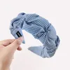 Mode Frauen Stirnband Breite Seite Plissee Plaid Kopfbedeckung Frische Farbe Sommer Haarband Haar Zubehör