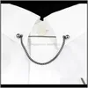 Pimleri, Broşlar JewelryCollar İğne Yuvarlak Top Tek Kelime Metal Zincir Saçaklı Erkek Broş Fransız Gömlek Boyun Köşe Toka Yüksek Kalite Bakır