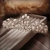 Fashion Pearl Crown Crystal Tiara Flower Hair Tiaras And Crowns For Wedding Accessories Women Ornaments 210707