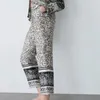 Mulheres verão vintage impressão em linha reta calças 2021 Za moda rua tornozelo-comprimento calça feminina elegante calças casuais roupas q0801