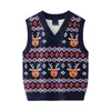 4-8T Toddler Kid Baby Boys Girls Christmas Sweater Vest For Childrens Autumn Winter Clothes Knit Pullover Top Tank Xmas Knitwear Y1024