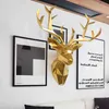 MGT Large 3D Deer Head Statue Sculpture Decor Home Wall Decoration Accessories Animal Figurine Wedding Party Hanging Decorations 2216h