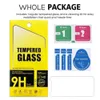 Protetor de tela de vidro temperado 2.5D 9H à prova de explosão Premium Clear Transparent Film para iPhone 15 plus x xr xs 11 12 13 14 pro max com caixa de varejo