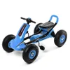 LazyChild Foldable Go Kart 4 휠 페달 타기 어린이를위한 페달 장난감 자동차에 조정 가능한 시트 타고 2-8 년 Karting Dropshipping