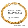 Bracciale di colore dorato per uomini donne marciapiedi catena di collegamento in acciaio inossidabile S Braccialetti femminili catene gioielli3484608