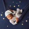新生児の写真撮影衣装のロンパースの柔らかい弾性の長い帽子の赤ん坊の服Photo Booth Propsアクセサリー210317
