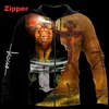 Męskie bluzy bluzy Jezus Lion Lion and Lamb Casual Hoodie Spring Unisex Druk 3D Sublimacja Zipper Pullover Harajuku Moda Mężczyźni / Wom