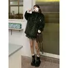Women's Jackets EWSFV 2021 Autumn Fashion Women Black And White Chessboard Plaid Coat Cotton Youthful-Looking Loose Stand Collar