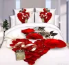 Set di biancheria da letto Set di biancheria da letto 3D Biancheria da letto con motivo a rose Set da letto 4 pezzi Consolatore / Copripiumino / Copripiumino Federe