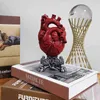 Resin Vase Home Decor Nordic Decoration Room Heart-shaped Sculpture Statue Flower Pot Desktop Crafts Ornaments 211215