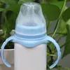 Bicchieri per sublimazione Bicchieri Sippy da 8 once Bottiglia isolata sottovuoto a doppia parete in acciaio inossidabile 2 colori Coperchi senza BPA per bambini Bottiglie portatili per bere latte d'acqua