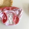 Yaz Bebek Mayo + Yüzme Sandıkları Jartiyer Yay Kızlar Plaj Giysileri için 210702