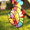 36cm Colorful Rainbow Triple Wheel Wind Spinner Windmill Toys Yard Garden Decor T6P5 Q08114322856