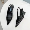 2022 women Sandals party fashion leather Pointed Dance shoe new sexy designer high heels Super Lady wedding Metal Belt buckle Beach Women shoes size 34-41 With box