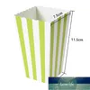 Present Wrap 12st Colorful Dot Wave Striped Paper Popcorn Boxes Corn Favor Bags För Candy / Snack / Chips Bröllop Xmas Födelsedag Movie Party Fabrikspris Expert Design