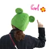 Novelty Caps Funny Big Frog Eyes Cute Cartoon Plush Hat Toy Green Full Headagear Cap Cosplay Kostym Party Dress Up Photo Prop Y21111