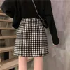 Весенний плед Мини Slim Fit Skirts Женщины Harajuku Юбка Стиль Корейский Винтажный Пакет Бедкие Короткие Юбки 210619