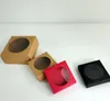 Boîte d'affichage de boîtes d'emballage cadeau en papier Kraft de 4 tailles avec fenêtre ronde en pvc transparent favorise la boîte d'emballage d'affichage artskrafts