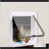 Przewoźnicy, Skrzynie Domy Home Garden4 Way Lockable Cat Flap Kociak szczeniak Plastikowe Drzwi Pet Supplies 3Size Dog Security Gate Dostre Dostarcz