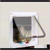 Trasportini, gabbie Case Casa Giardino Gattiera con serratura a 4 vie Gattino Cucciolo Porta di plastica Forniture per animali domestici 3 dimensioni Cancello di sicurezza per cani Strumento Drop Deliver