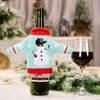 Noel Şarap Şişesi Kapak Örme Giysi Kardan Adam Çan Desen Xmas Parti Şişeleri Çanta Mutfak Süslemeleri