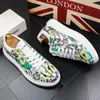 New fashion male white board boots Korean print casual - hip hop shoes Zapatillas Hombre b38