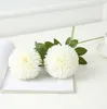 Enkele stam kunstmatige chrysanthemum bloem groen bladeren nep zijden bloemen partij bruiloft decoratieve bloemen thuis diner tafel decoratie voor geschenk DIY accessoires