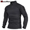 MAGCOMSEN Army Tactical T Shirt Men SWAT Clothes Soldiers Military Combat T- Long Sleeve Training Security Guard Tops 220214