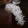 Pinzas para el cabello Pasadores HIMSTORY Coreano Lindo Hecho a mano Cristal Hairwear Novias Princesa Tiaras Diademas Boda Barrette Fiesta de graduación Cabeza Jewe