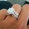 Wedding Rings Unique Style Female Small Zircon Stone Ring Luxury Big Silver Gold Engagement Cute Fashion Finger For Women