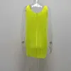 DEAT Kobiety Długie Tassel Fluorescencyjny Kolor Sukienka Okrągły Neck Bez Rękawów Przylotów Dama Sexy Moda Wiosna Lato 11d1140 210709
