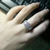Wedding Rings Hainon Luxury White Zircon Stone Fashion Silver Color Engagement Ring Vintage For Women Bridal Sets