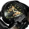 Gagnant des montres officielles pour hommes montre mécanique automatique pour hommes Top Brand Luxury Skeleton Triangle Gold Black 2103293407463