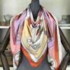 2019 Luxury Brand Silk Scarf Hijab Kvinna European Print Chain Square Scarves Bandana Sjalstolar för kvinnor 130 * 130cm