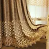 Curtain & Drapes Custom European Style Flannel Embossed Embroidered Blackout Screen Curtains For Living Dining Room Bedroom