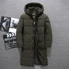 Mens Winter Thickened Down Jacket Warm Down Outwear Coat Male Fashion Long White Duck Hooded Down Parkas Plus Size 5XL