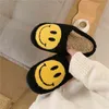 Women's Retro Open Toe Fluffy Cute Smiley Face Slippers Plush Comfy Warm Slip-on Slippers for Girls Boys Warm House Shoes H1115