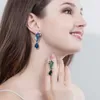 Мода капля воды AAA Cubic Zirconia Установка ухо клип нет Пирсинговые серьги для женщин Свадебные украшения подарок CZ018 210714